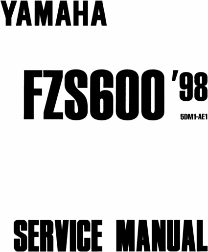 Product picture Yamaha Fazer 600 Fzs600 1998 Service Manual